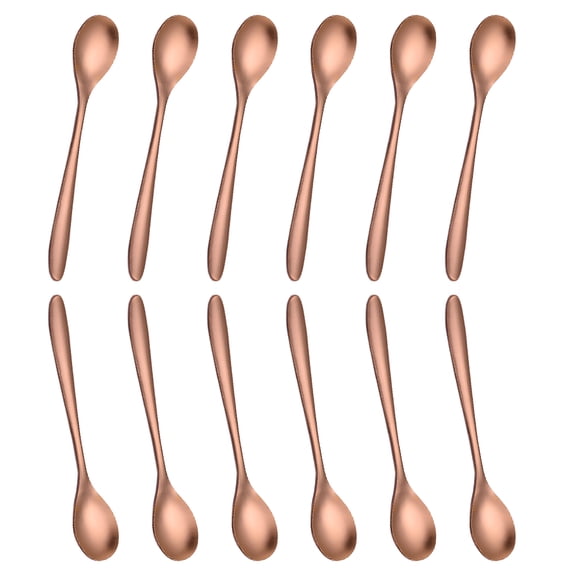 Spoon, Coffee Stirrers, Stainless Steel Coffee Spoons, Ice Cream Spoon, Cocktail Stirring Spoons, Tea Spoons, Set of 12rose gold