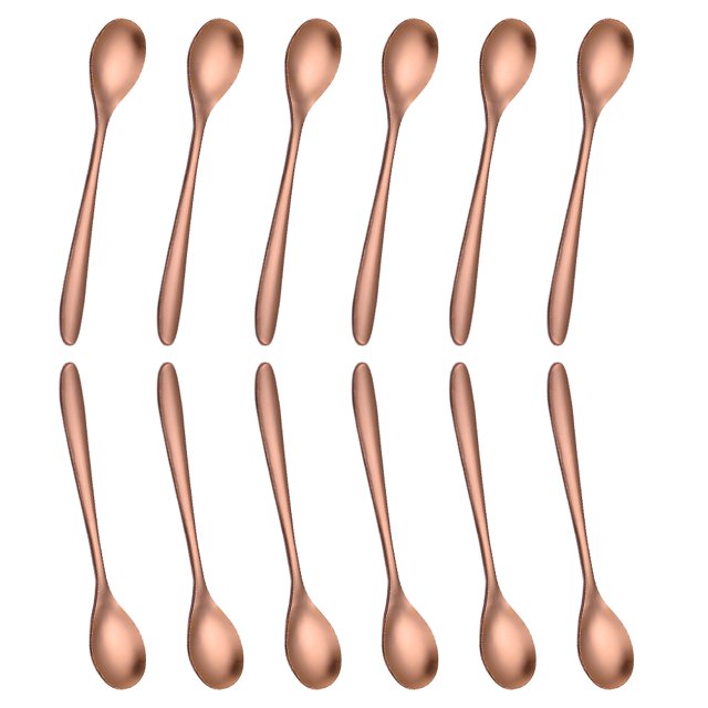 Cuchara, agitadores de café, cucharas de café de acero inoxidable, cuchara para helado, cucharas para agitar cócteles, cucharas de té, juego de 12