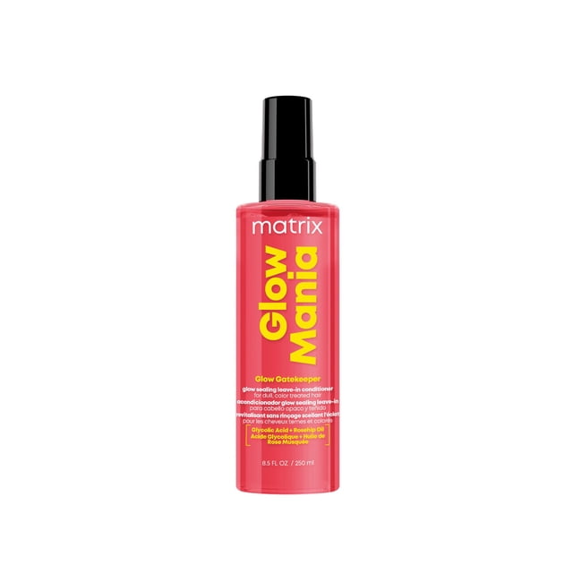 Matrix Glow Mania Spray Leave in Glow Gatekeeper Glow Sealing 250ml | Protege del calor y añade brillo | Ácido glicólico y aceite de rosa mosqueta | Para cabellos apag