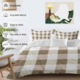 thumbnail image 4 of Brown Plaid Bedding 3 Piece Duvet Cover Set Twin Size, Spring Summer Farmhouse Buffalo Checkered Soft Microfiber Comforter Cover with Zipper Closure & Pillowcases, Wrinkle & FadeResistant Quilt Cover, 4 of 9