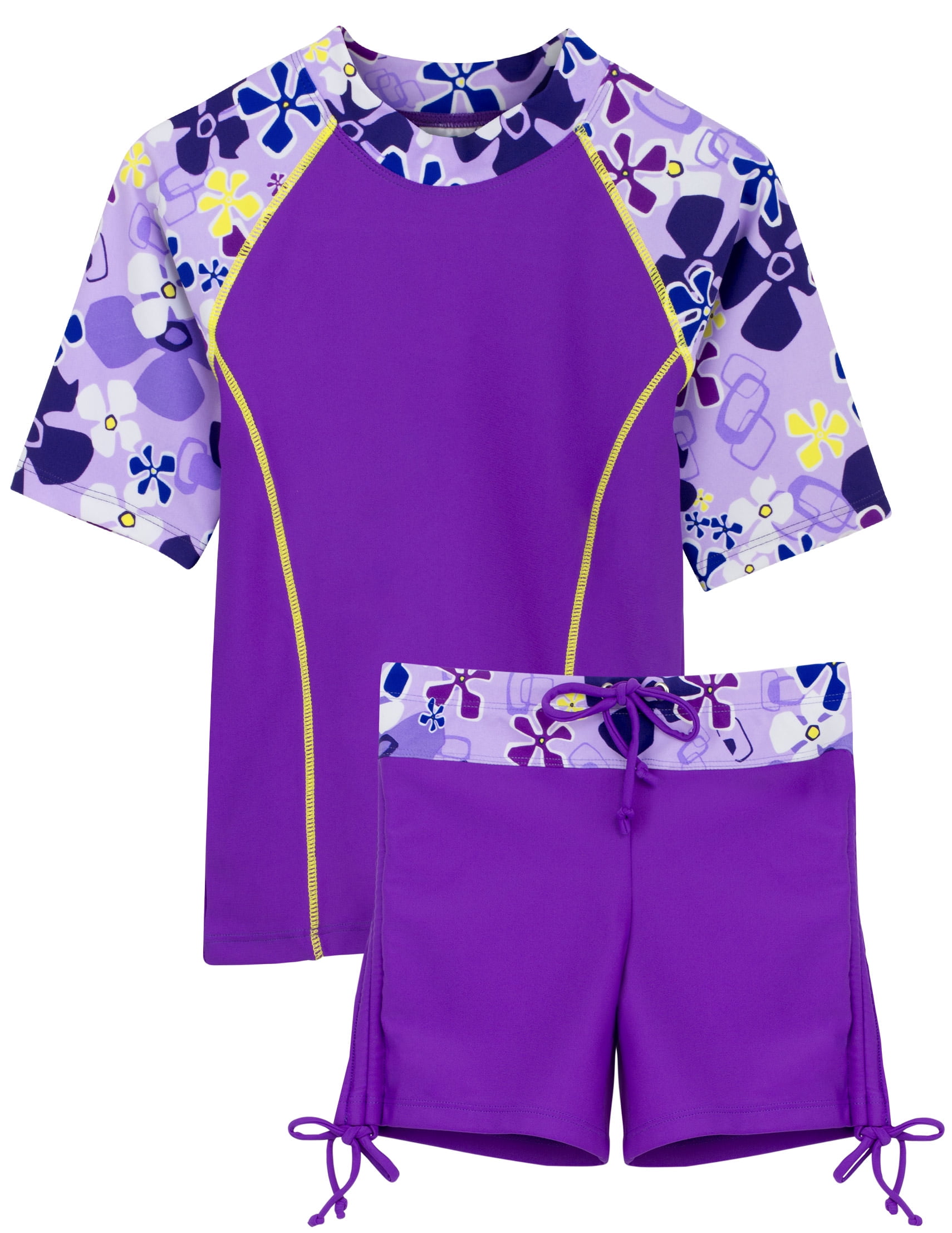 Tuga Sunwear Tuga Girls Surfer Girl 2 Pc Swim Set Upf 50 Playtime 11 12 Yrs Walmart Com Walmart Com