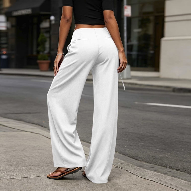 low rise dress pants Women's Black, Flat Front, Contemporary Tuxedo with Satin Stripe closing effect makes your body look better A&F Sloane Low Rise Tailored