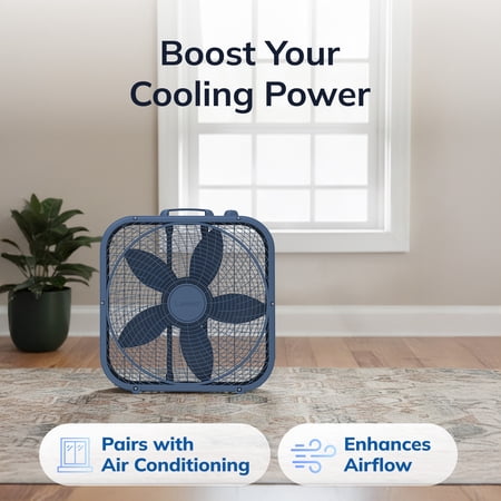 Lasko Cool Colors 20 3-Speed Energy Efficient Box Fan, Laguna Blue, B20312
