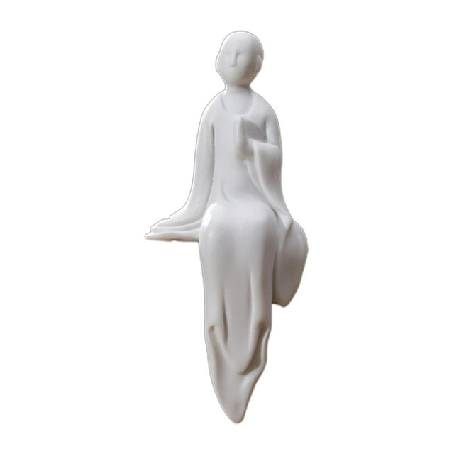 Estatuilla de estatua de Buda para acuario, adorno de cerámica, paisajismo duradero para terrario de jardín, uso en jardín de hadas para interiores, a D Macarena Estatua de Buda