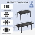 thumbnail image 2 of SERWALL 7-Piece Outdoor Dining Set with Expandable Patio Dining Table and 6 Chairs, 60–83 Inch All-Weather HDPE Patio Furniture Sets for Backyard, Garden, Deck, Poolside - Black, 2 of 7