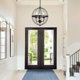 thumbnail image 3 of Farmhouse Chandelier 3 Light Industrial Rustic Chandelier Dining Room Lighting Fixtures Hanging Black Globe Orb Pendant Light Fixture for Kitchen Island Bedroom, 3 of 9