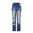 thumbnail image 2 of Vedolay Women's Jeans Women's High Waist Tummy Control Vintage Skinny Denim Pants,Orange XXL, 2 of 3