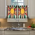 thumbnail image 2 of Yayeee Kitchen Curtains Tier Pair Light Filtering 27"x36" Rod Pocket Short Cafe Window Panel, Geometric Sun, 2 of 7