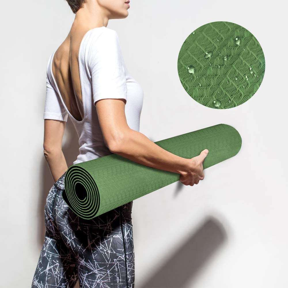 Yoga Mats, Eco Friendly TPE Thick Yoga Mat with Alignment Lines 