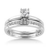 1/2 Carat Diamond Solitaire With Channel-Set Band 14kt White Gold Bridal Set