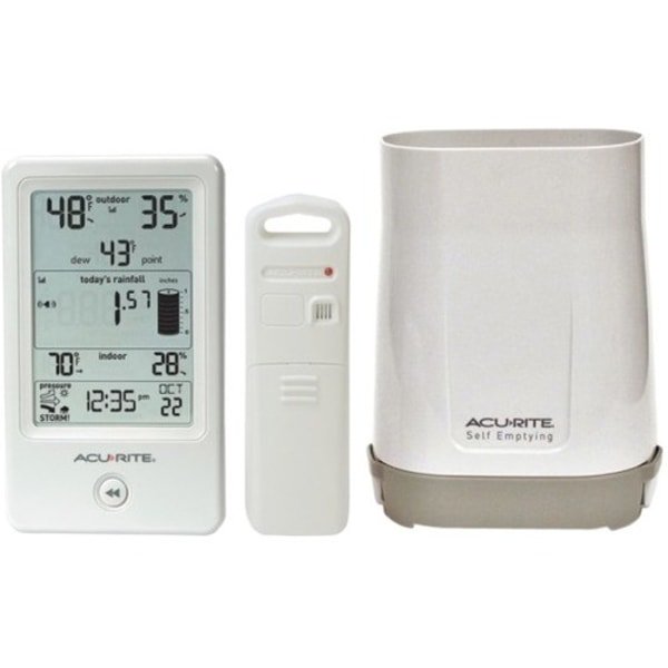 AcuRite Rain Gauge with Indoor/Outdoor Temperature Digital LCD