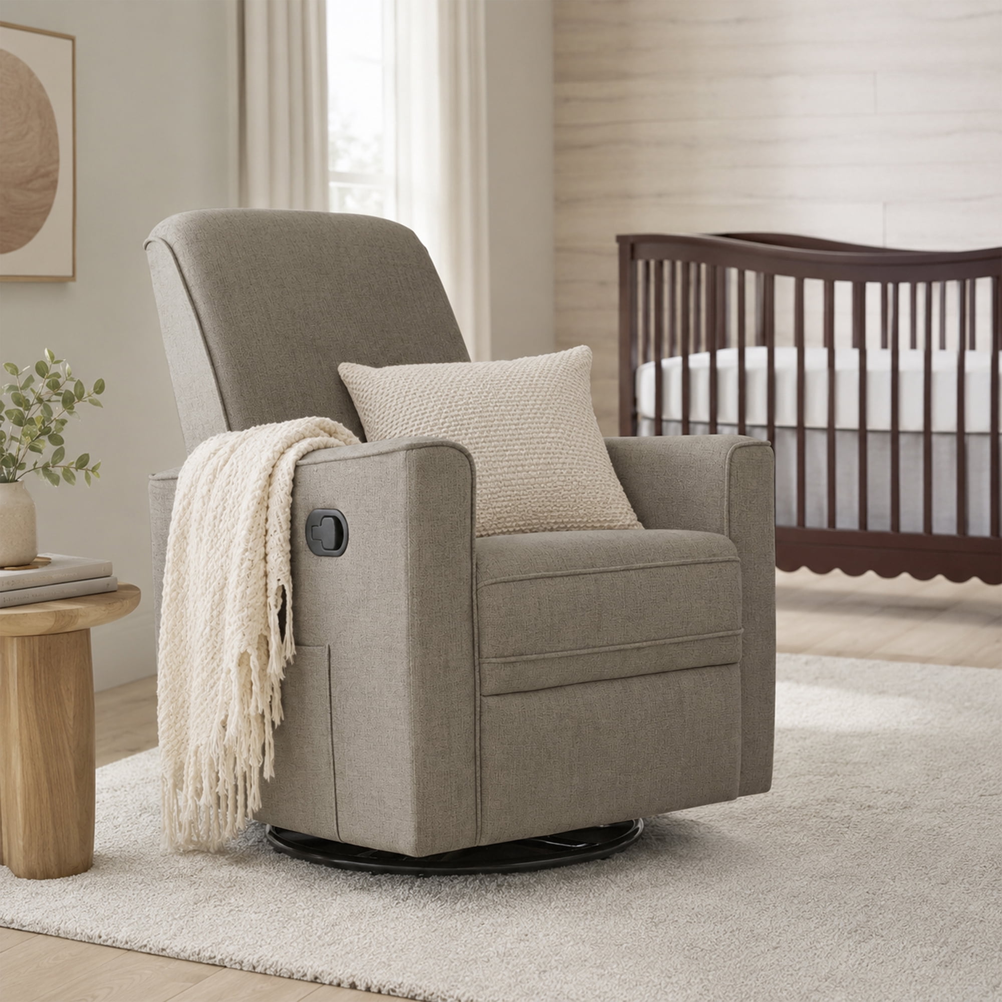 Evolur Raleigh Basic Glider |Recliner| Rocker, Light Truffle