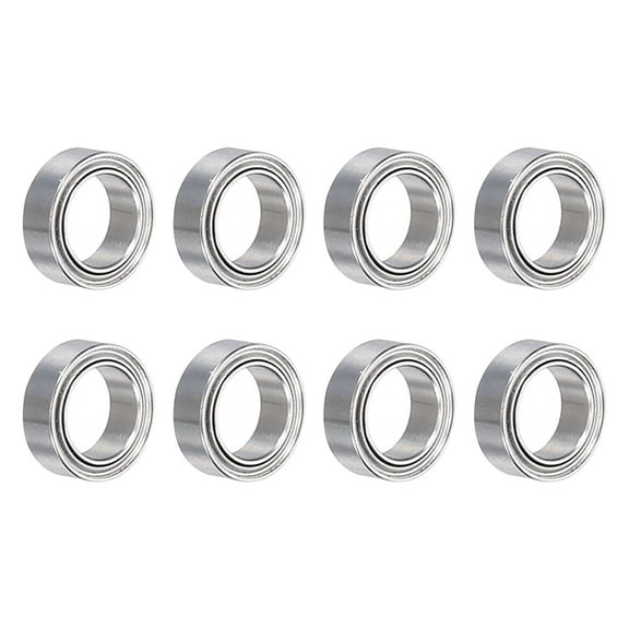 Uxcell 8pcs R168ZZ Bearings 1/4" x 3/8" x 1/8" Chrome Steel Bearing Double Metal Sealed ABEC1