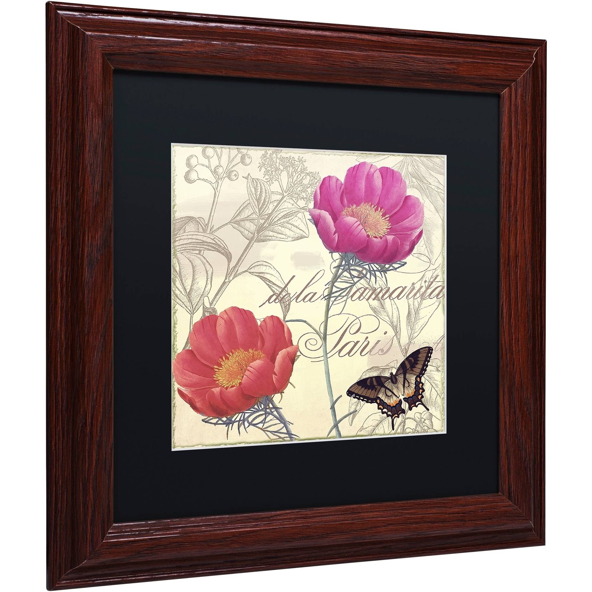 Trademark Fine Art "Petals of Paris I" Canvas Art by Color Bakery Black Matte, Wood Frame