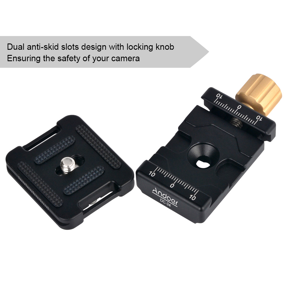 Krieton QRA-01 Quick Release Adapter mit 1//4 Zoll Gewinde für DSLR Zubehör EQ365