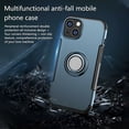 thumbnail image 2 of SOATUTO For iPhone 13 Mini 5.4 inch Case with 360 Rotating Metal Ring Kickstand Carbon Fiber Trim & Rubber Bumper Shockproof Protective Compatible With Apple iPhone 13 Mini 5.4 inch 2021 - Navy, 2 of 7