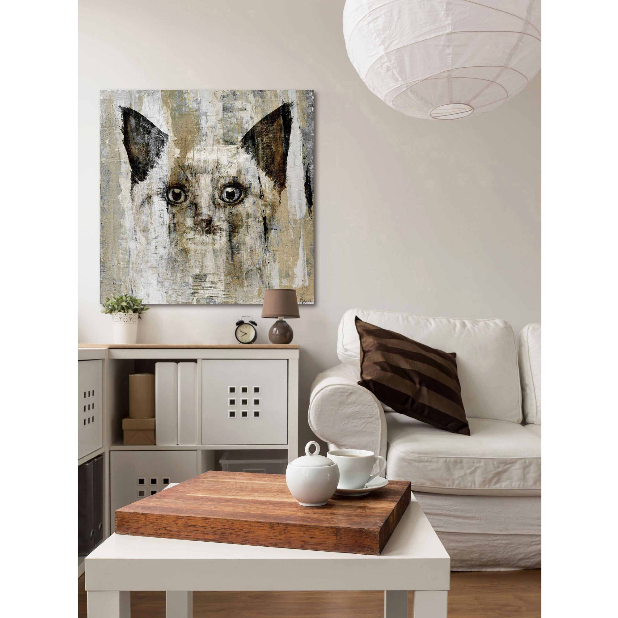 "Brown-Eyed Cat" Painting Print on Wrapped Canvas