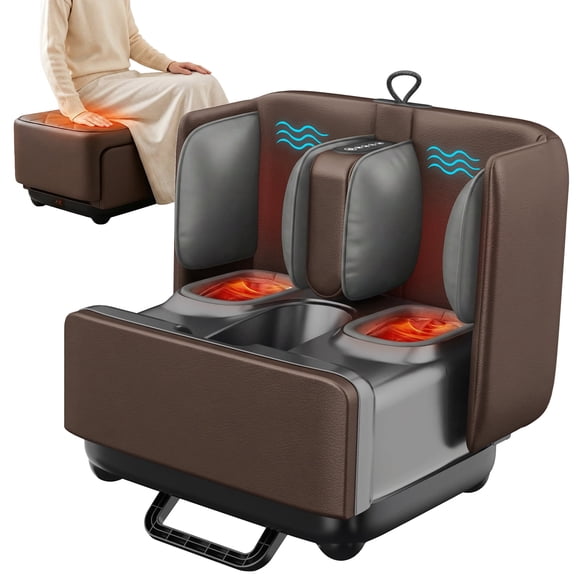 Comfier 2-in-1 Shiatsu Foot Massager & Heated Ottoman,  Calf Foot Massage Machine with Heat, Vibration, Air Compression for Plantar Fasciitis, Father‘s Day Gift for Dad