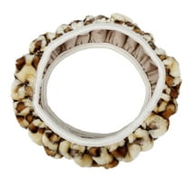 Unique Bargains 14"-15" Elastic Leopard Pattern Faux Fur Winter Warm Car Steering Wheel Cover Universal Beige