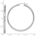 thumbnail image 5 of 925 Sterling Silver Rhodium-plated 2.5mm Satin & Diamond-cut Hoop Earrings, 5 of 6