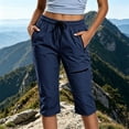 thumbnail image 2 of Guluxicc Womens Hiking Cargo Capri Pants Elastic Waist Lightweight Trousers with Zipper Pockets Womens Summer Outdoor Workout, 2 of 8