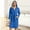 Blue, variant on Hooded Bathrobe Robe Women's Long Sleeve Solid Color Pocket Belted Bathrobe Pajama Set Hooded Design for Post Bath and Casual