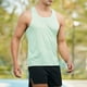 thumbnail image 1 of pstuiky Camisetas sin mangas para hombre, Camiseta deportiva informal de malla de color liso para hombre, holgada, con cuello redondo y forma de I Camisas de hombre l, 1 of 6