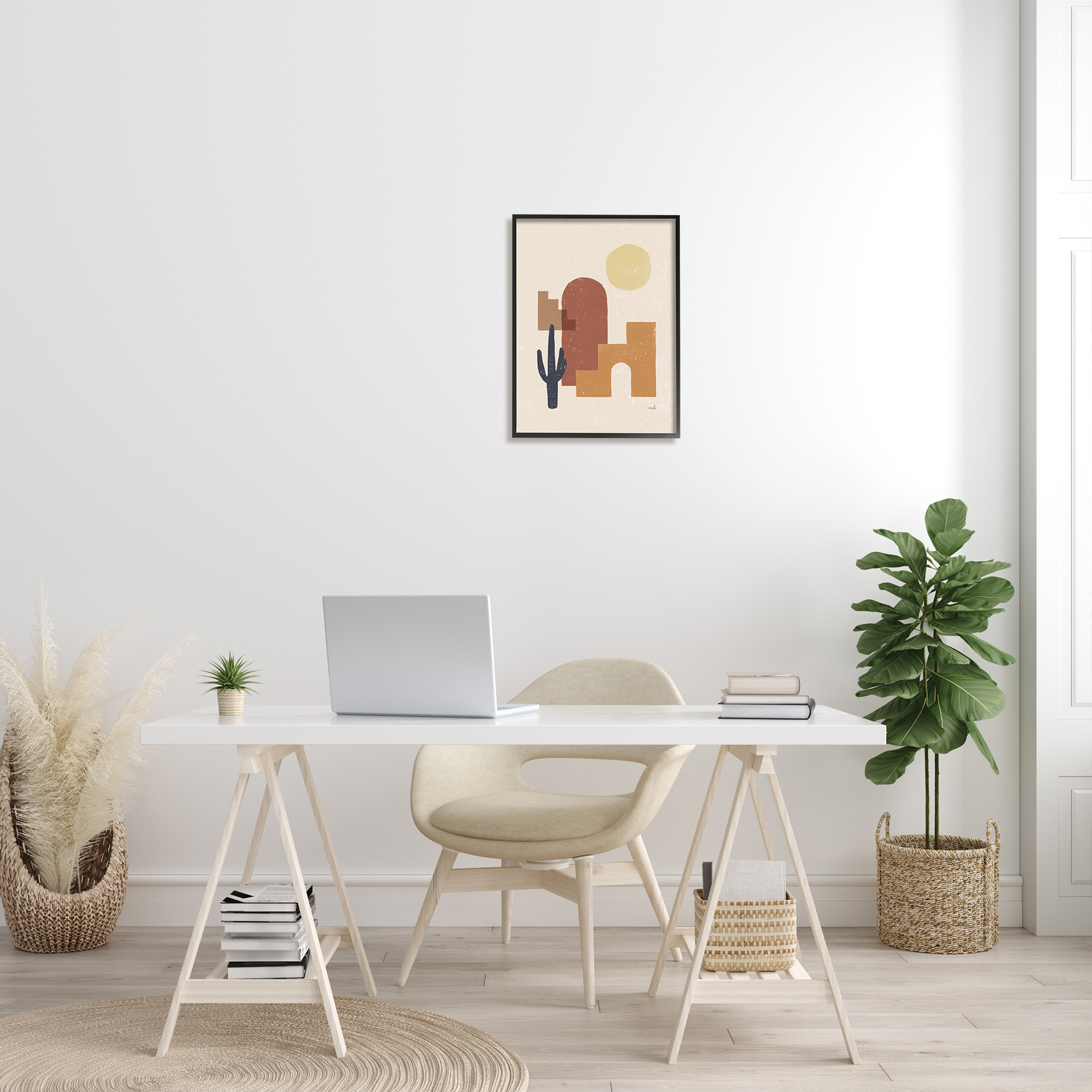 Stupell Indtries Southwestern Shape Arrangement Abstract Cact Desert Sun Landscape,16 x 20,Design by Moira Hershey