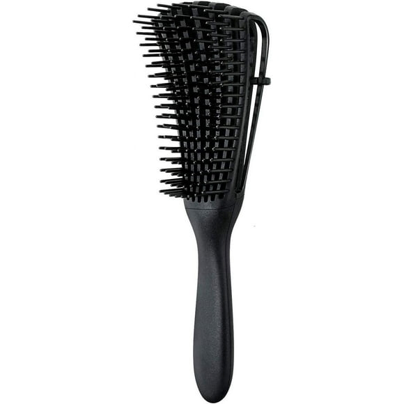 ERDS-Detangling Brush for Afro Textured 3a to 4c Kinky Wavy and Long Thick Hair, Wet/Dry Use, Exfoliating Scalp for Beautiful Shiny Curls (Black)