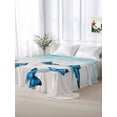 thumbnail image 5 of Blue Butterfly Coastal Twim Size Flat Sheet, Wrinkleproof & Fadeproof Cooling Flat Bed Sheet Only, Summer Beach Ocean Nautical Breathable Soft Bedding Top Sheets 66 x 96 Inches, 5 of 8