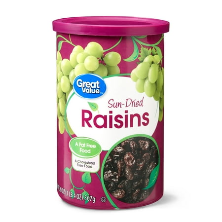 - (2 pack) Great Value Sun-Dried Raisins, 20 oz