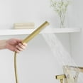 thumbnail image 5 of Single-Handle Floor Mount Freestanding Bathtub Faucet Waterfall Tub Filler with Handheld Shower in Brushed Gold, 5 of 11