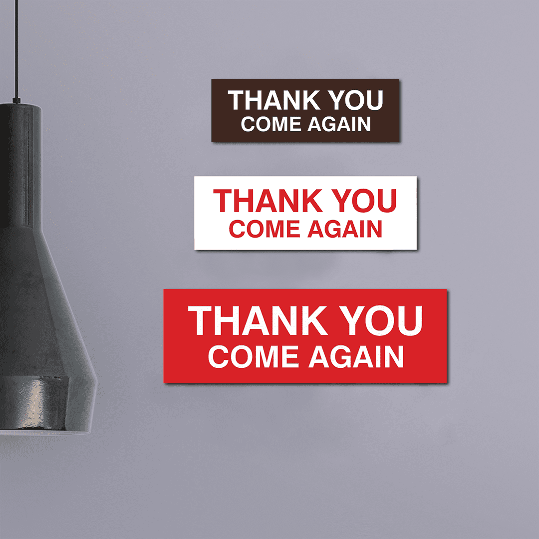 Basic THANK YOU COME AGAIN Sign (Red) - Large - Walmart.com