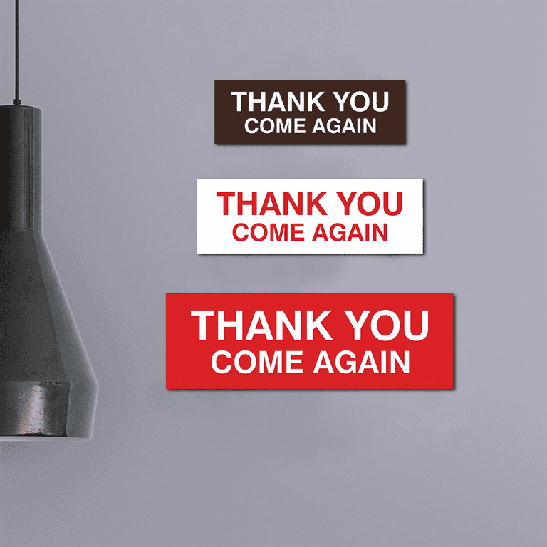 Basic THANK YOU COME AGAIN Sign (Walnut) - Small - Walmart.com