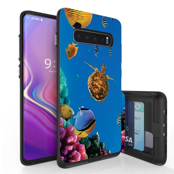 Galaxy S10  Case, Duo Shield Slim Wallet Case   Dual Layer Card Holder For Samsung Galaxy S10  [NOT S10 OR S10e] (Released 2019) Turtle N Reef