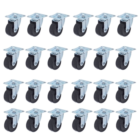 findmall 24 Pack 2" Swivel Caster Wheels Rubber Base With Top Plate & Bearing Heavy Duty