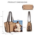 thumbnail image 4 of Montana West Western Tote Bag for Women Studded PU Leather Handbag with Fringe Tassel Fashion Medium Size Shoulder Purse Cowgirl Style Tote, Tan, 4 of 6