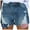 Blue, variant on GEWSEY Women's Cut Off Denim Jean Shorts Ripped Distressed (Blue, M)