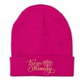 thumbnail image 5 of Keep Shining Embroidered Long Knitted Beanie - Magenta OSFM, 5 of 5
