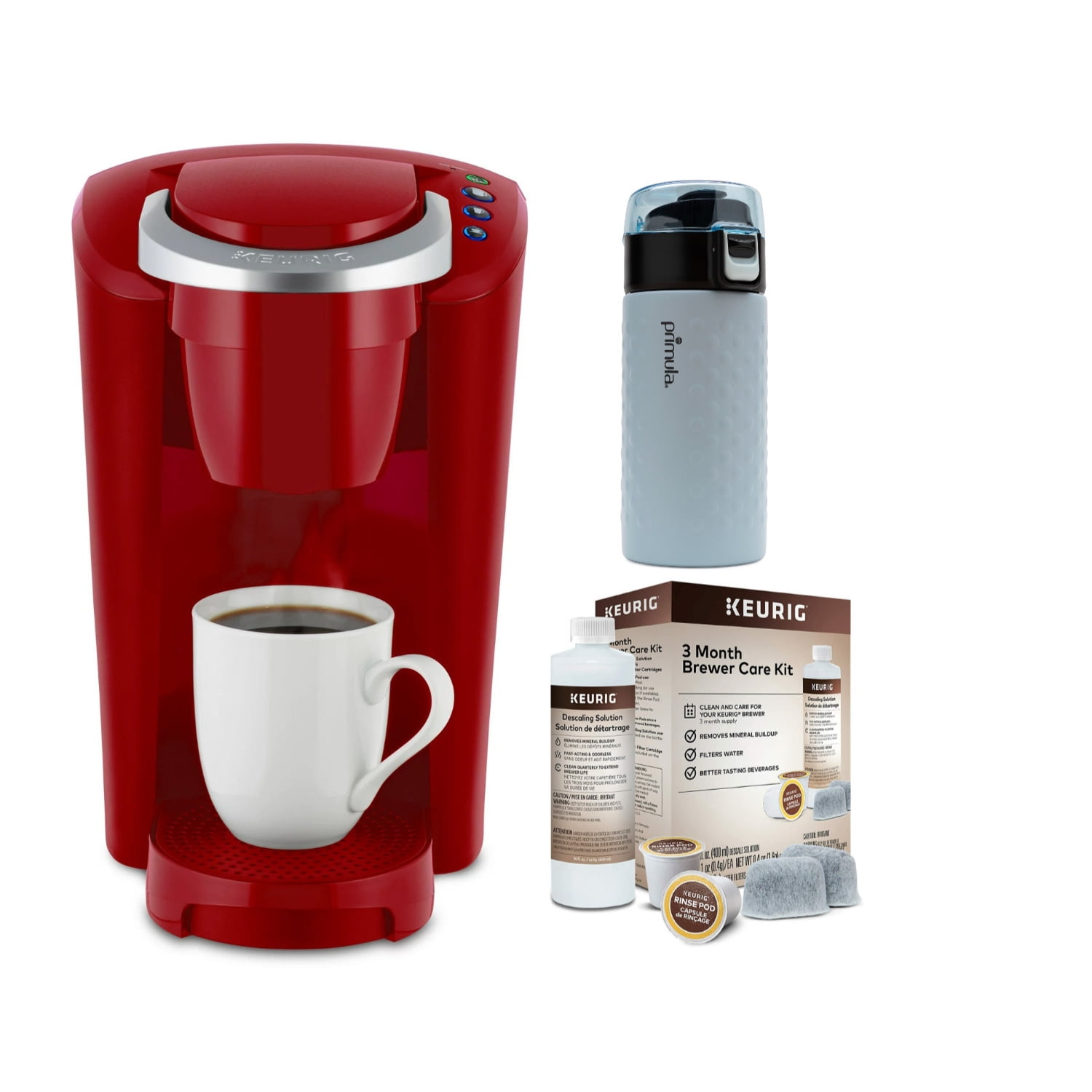 Keurig 14oz Faceted, Vacuum Sealed, Insulated, Double-Walled, Stainless  Steel, Coffee Travel Mug, Works with K-Cup Pod Coffee Makers, Red 