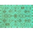 thumbnail image 1 of Ahgly Company Machine Washable Indoor Rectangle Oriental Turquoise Blue Traditional Area Rugs, 5' x 8', 1 of 4