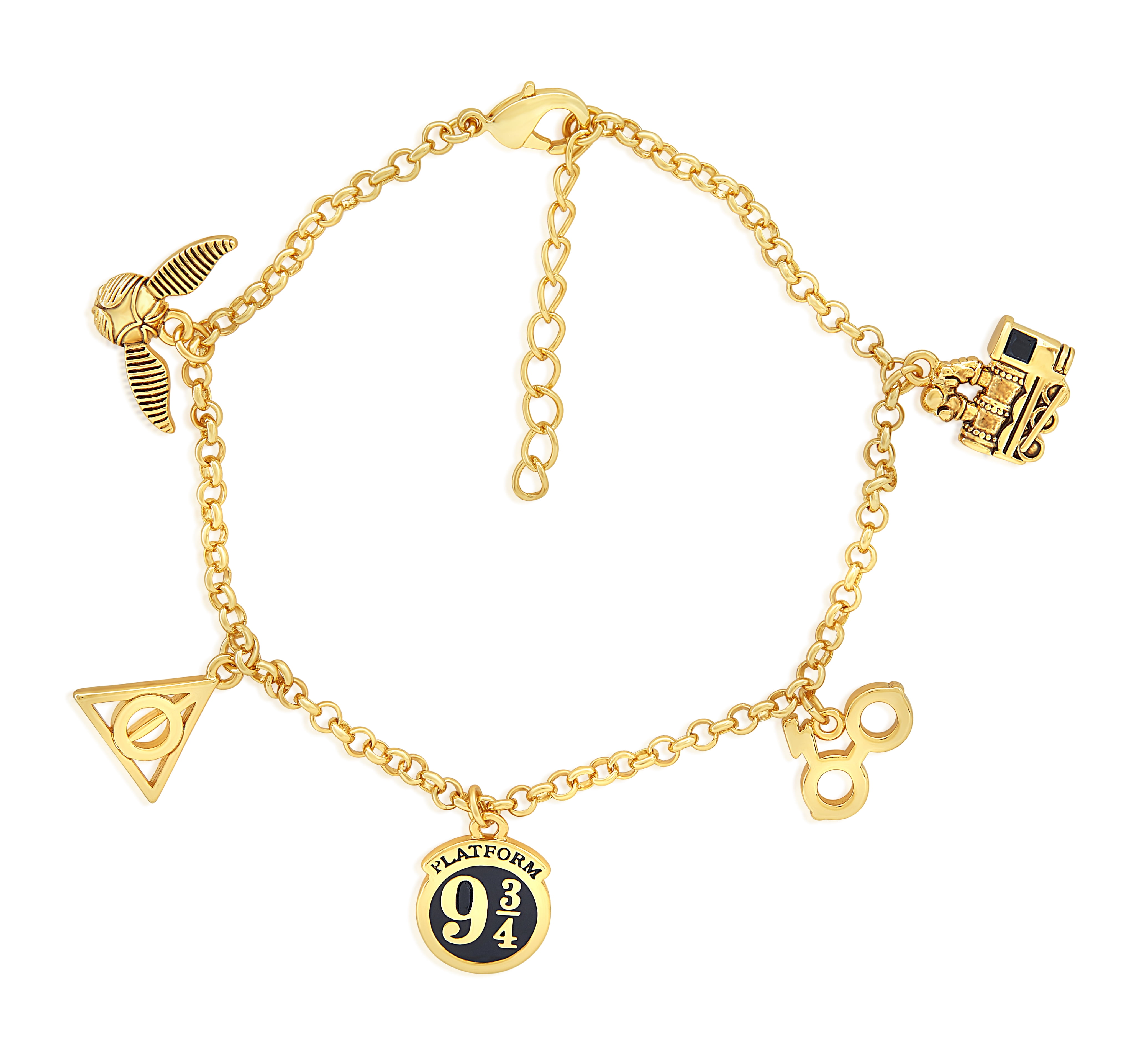 Harry Potter Women's Yellow Gold Plated Charm Bracelet