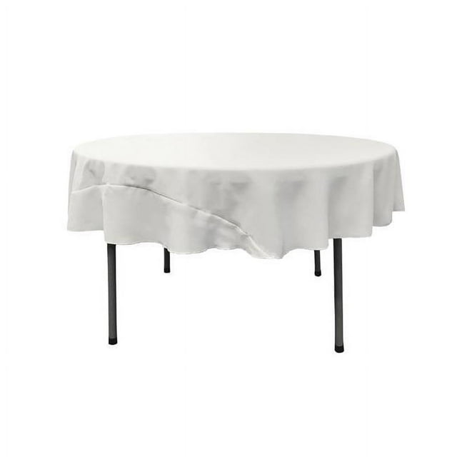 LA Linen TCpop72R-WhiteP11 Polyester Poplin Tablecloth, White - 72 in. Round