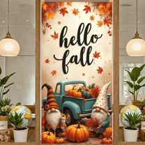 Decorative Design Fall Banner Polyester Material Autumn Gnome Decorative Fall Decoration Hello Fall for Seasonal Party Indoor Decoration Home Decor