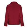 thumbnail image 4 of jtjvou Women Woolen Overcoat Long Sleeve V-neck Casual Suit Comfortable Stylish Pocket Top Suitable for Daily Wear Office Attire Fashion Essential Red S, 4 of 5