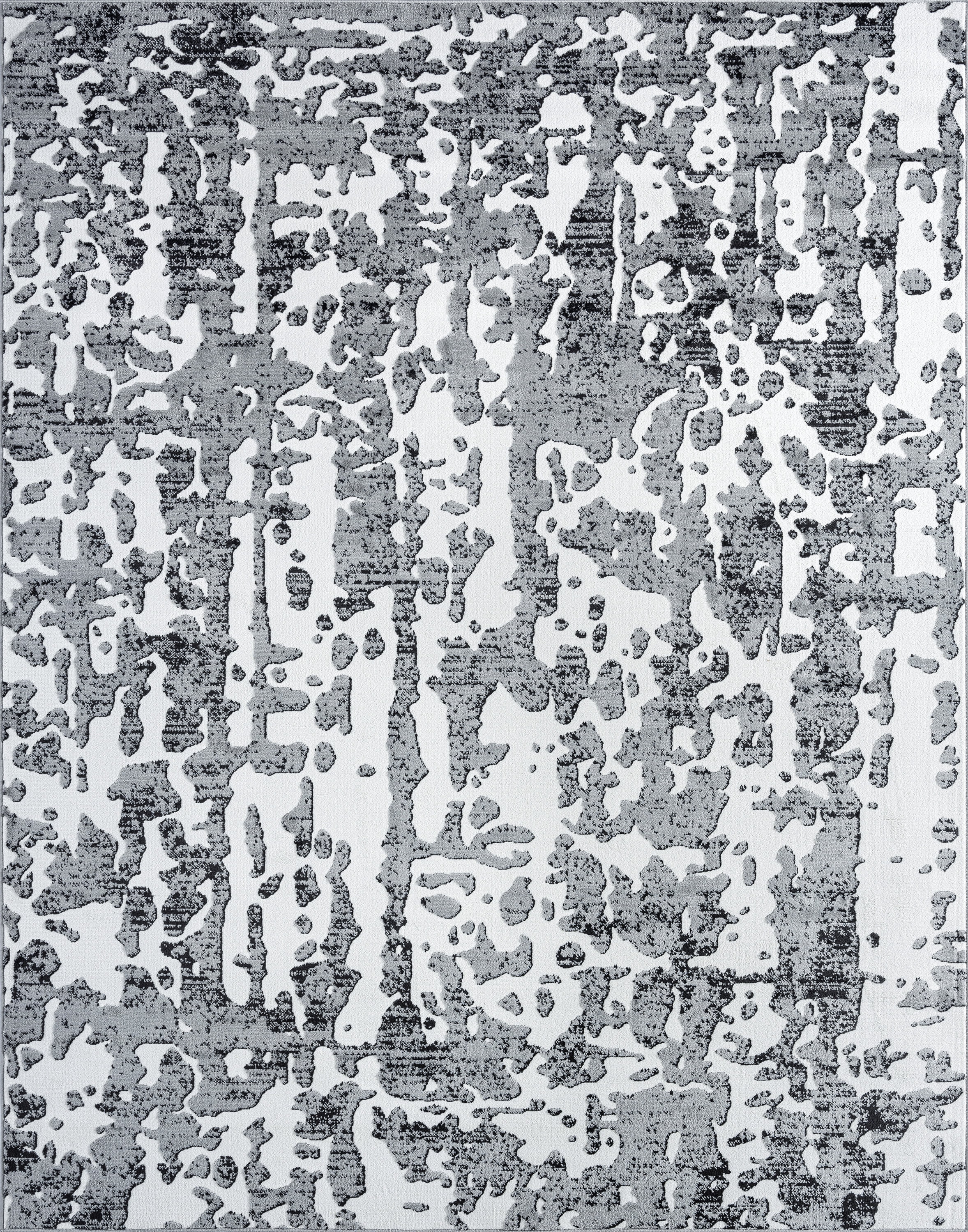 Contemporary 9x12 Area Rug (8'10'' x 12'2'') Abstract Gray, White Living Room Easy to Clean