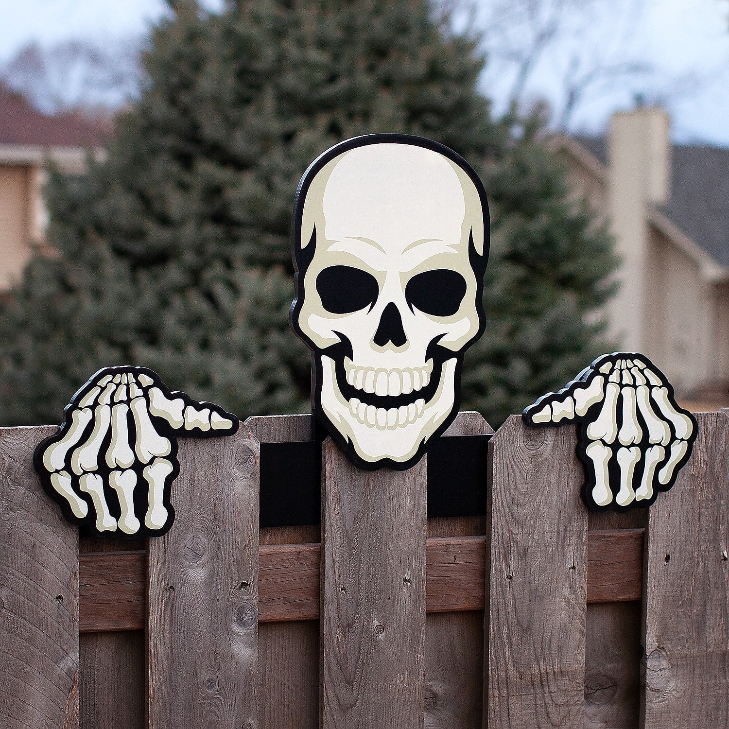 Skeleton Fence Peeker Halloween Decoration, 1 Piece