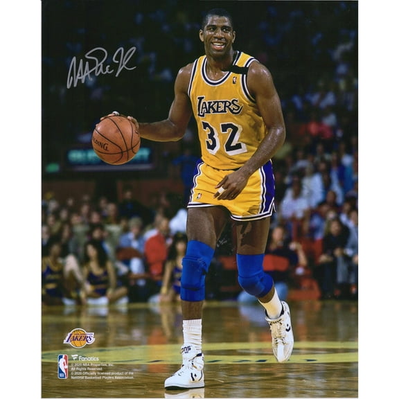 Magic Johnson Los Angeles Lakers Autographed 16" x 20" Dribbling In Gold Photograph - Fanatics Authentic Certified