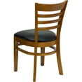 thumbnail image 5 of BizChair 2 Pack Ladder Back Cherry Wood Restaurant Chair - Black Vinyl Seat, 5 of 8