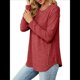 thumbnail image 2 of Blusas de Larga con Cuello Redondo para Mujer, Blusas Holgadas con Botones para Otoño e Invierno 2025. Rojo XL, 2 of 10